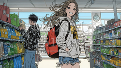 スーパーマーケットで買い物をしている若い女性｜9798001-16342