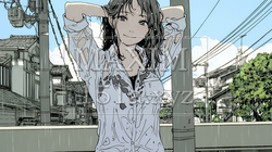 夏の急な雨でびしょ濡れの若い女性｜9861527-9291