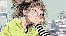 ため息をつく若い女性｜9858693-11835