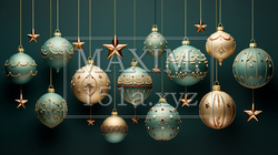 クリスマス関連の連続絵柄の背景図案 | 9894715-2893