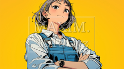 肉体労働をしている若い女性