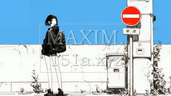 Noという意思表示：進入禁止マークと無表情な女性で表現（シンプルな色使い）｜992474-7854