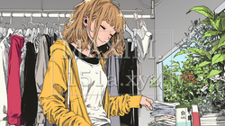 着ていく服をクローゼットから選ぶ若い女性｜9907337-15845