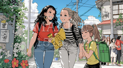 道端で会話を楽しむ若い主婦たち（ママ友たち） | 9951090-16825
