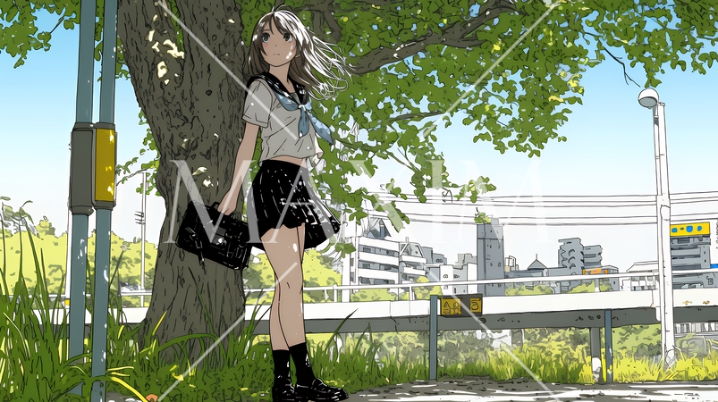 未来に向かって歩き出す女子高生