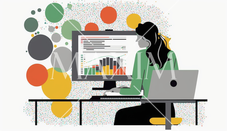 pcでexcel作業中の女性