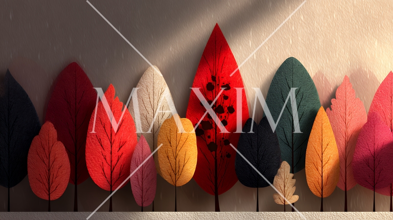 秋の紅葉の葉のフラットな背景画像