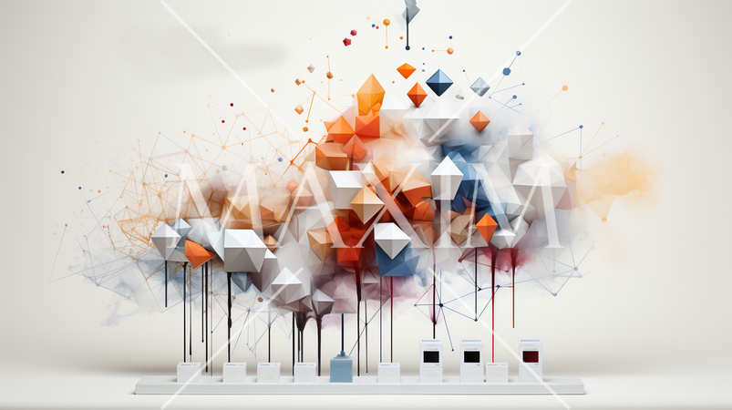 シンプルでポップで幾何学的な水彩画背景