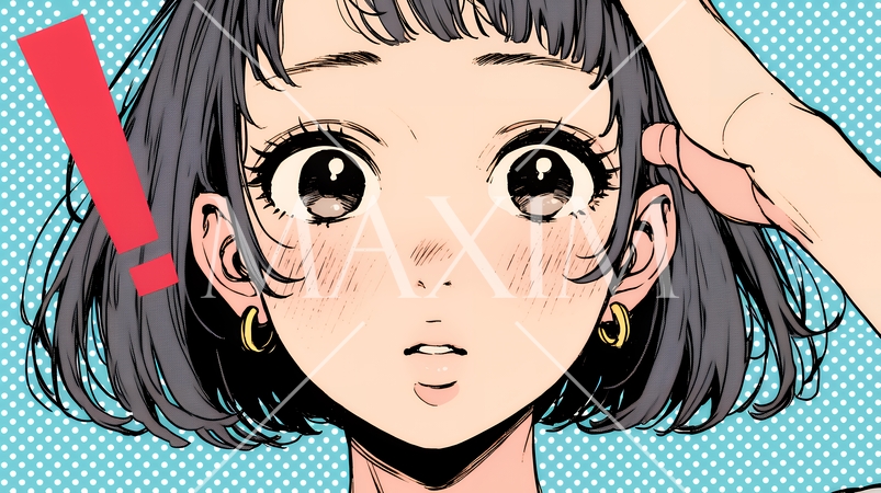 驚愕して息を呑み、目を見開いたまま口をぽかんとする若い女性