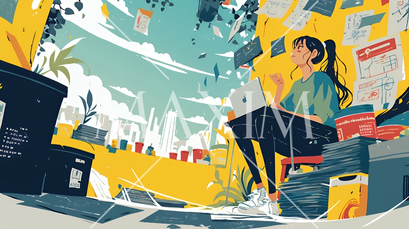 経済的に追い詰められ、部屋で悩む女性