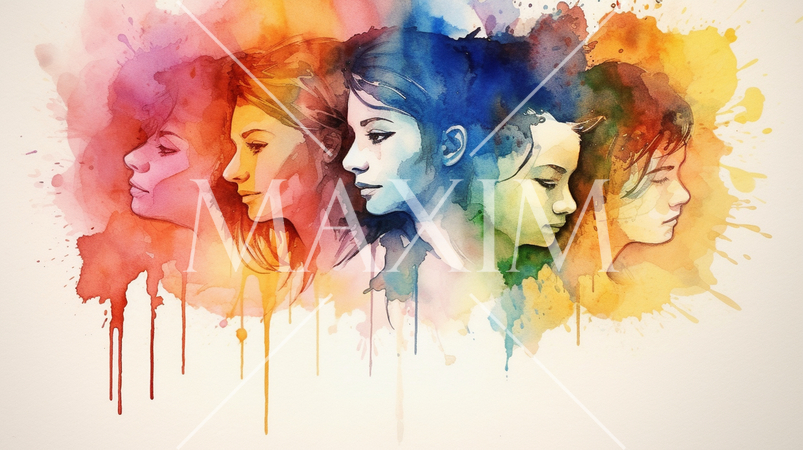 LGBT：人物を使ったイメージの水彩画