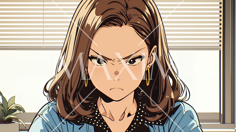 嫌悪の表情を浮かべている若い女性