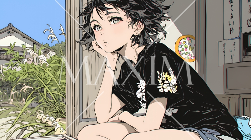 ため息をついている若い女性