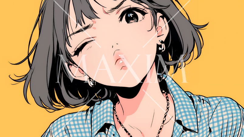 イライラした表情で口をとがらせて舌打ちをしている若い女性