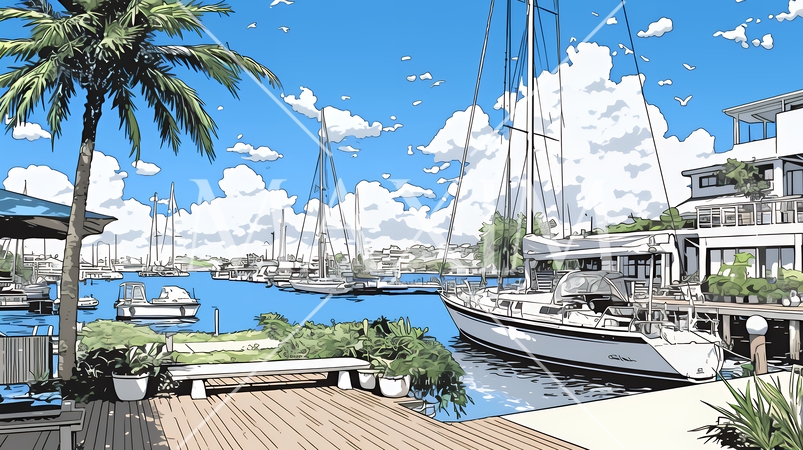 沖縄のヨットハーバー