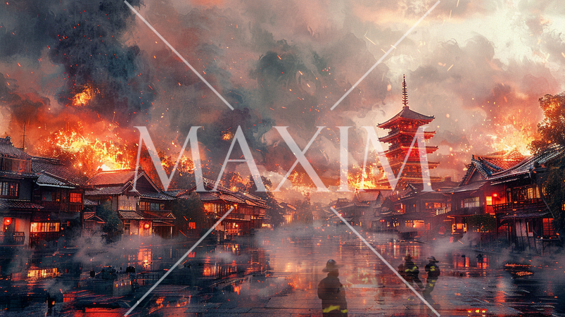 寺院や仏閣が建ち並ぶ歴史的地域での火災