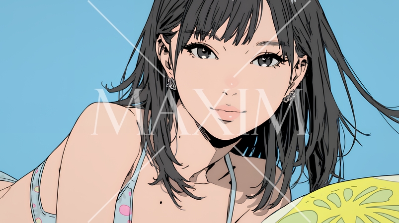 ビーチリゾートを旅行中のビキニ姿の若い女性