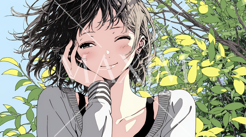 「うふふ」と微笑んでいる若い女性