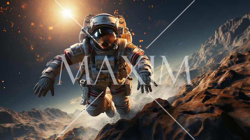 船外活動中の宇宙飛行士