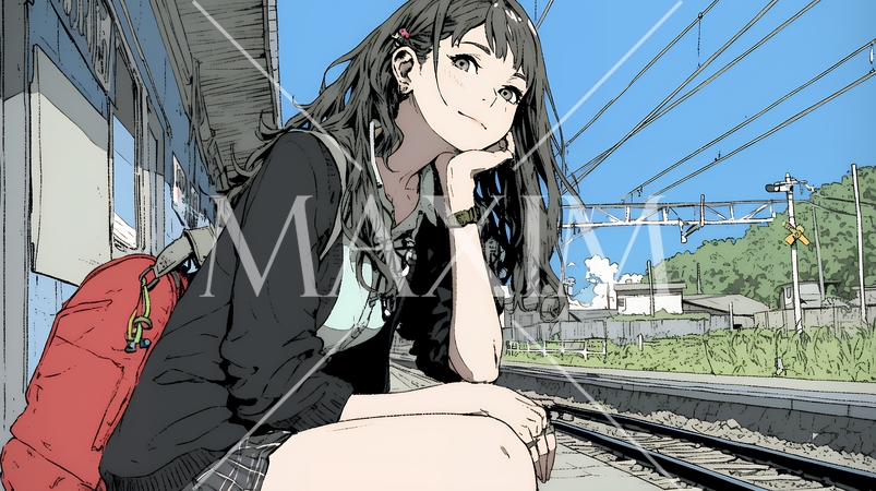 電車で通学している女子高生