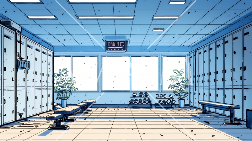 フィットネスジムや運動部の更衣室