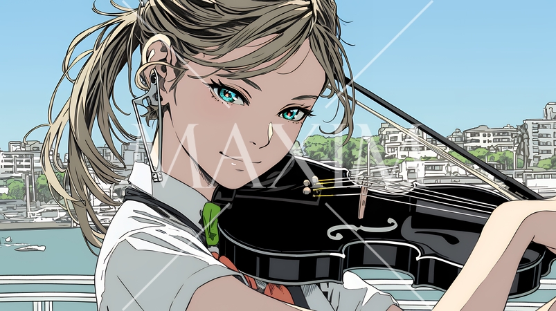 バイオリンを弾いている女性