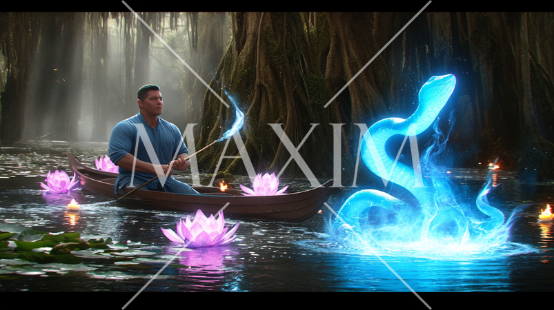 沼地で蛇の神様にお参りに来た男性