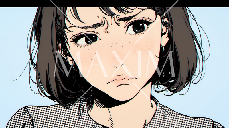 嫌悪の表情を浮かべている若い女性