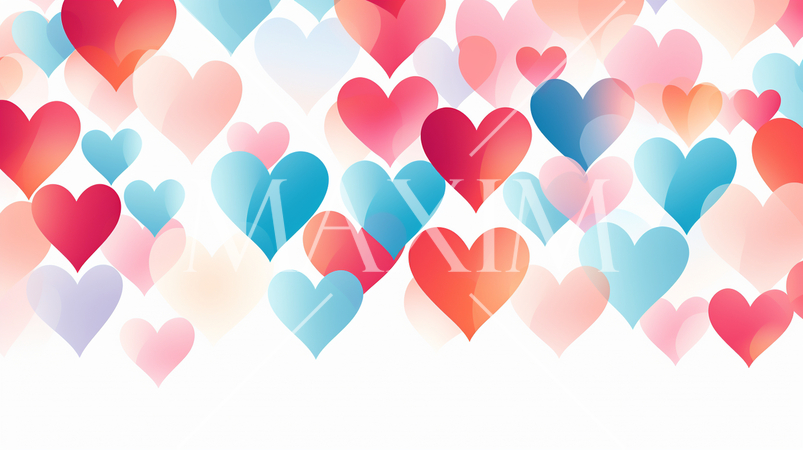 ハートがいっぱいのコピースペースのある背景画像