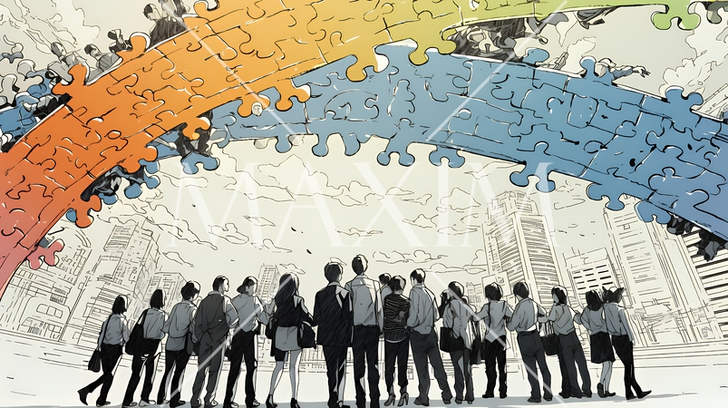 みんな社会のピースなんだよ：秩序ある社会生活をしている反面、独自性が喪失している。