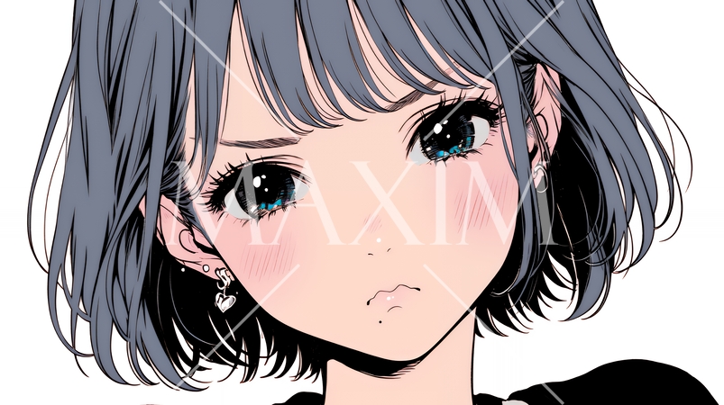 口をとがらせて不機嫌そうな顔をしている若い女性