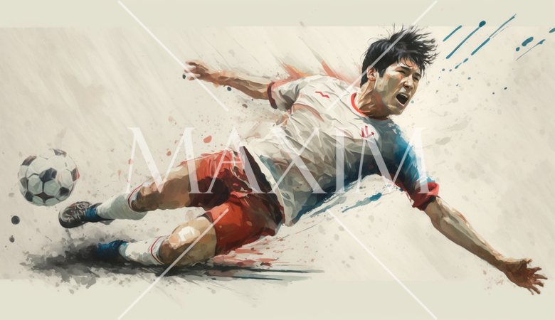 ボールを追いかけているサッカー選手