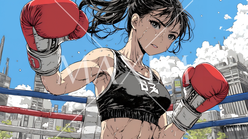 若い女性ボクサー