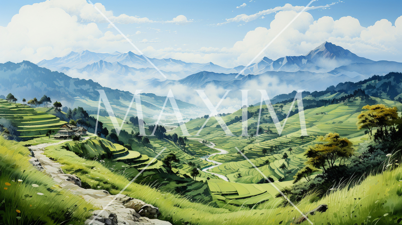 棚田のある里山の風景