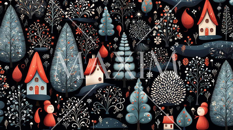 クリスマス関連の連続絵柄の背景図案