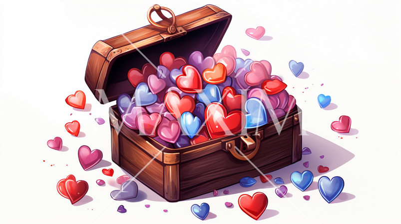 ハートがいっぱいのギフトボックス