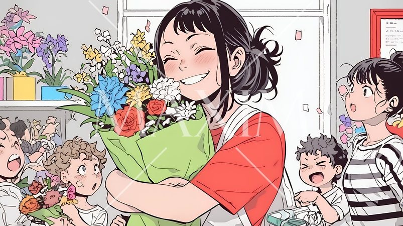 幸せ家族の母の日