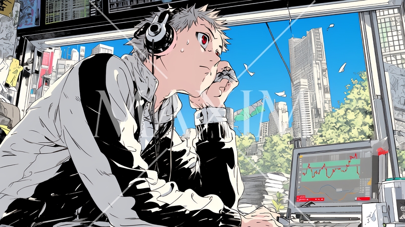 株価下落に落ち込んでいる男性：日経株価大暴落