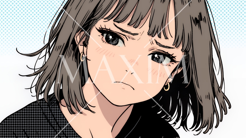 嫌悪の表情を浮かべている若い女性