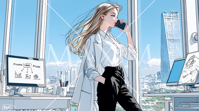 スマートフォンで通話をしているビジネスウーマン