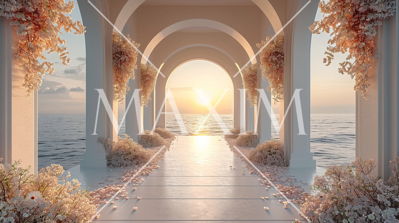 結婚式をイメージした白基調の背景画像