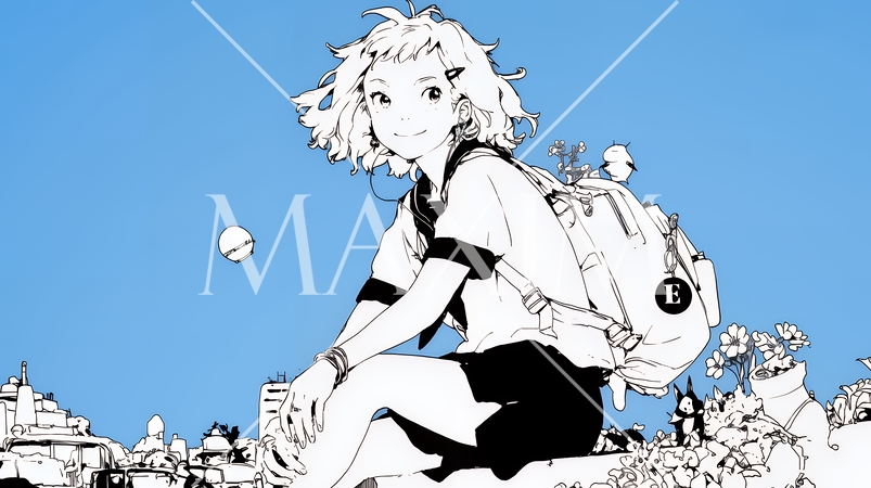 悟りの瞬間：人智では越えられない自然の摂理を知った瞬間（シンプルな色使い）