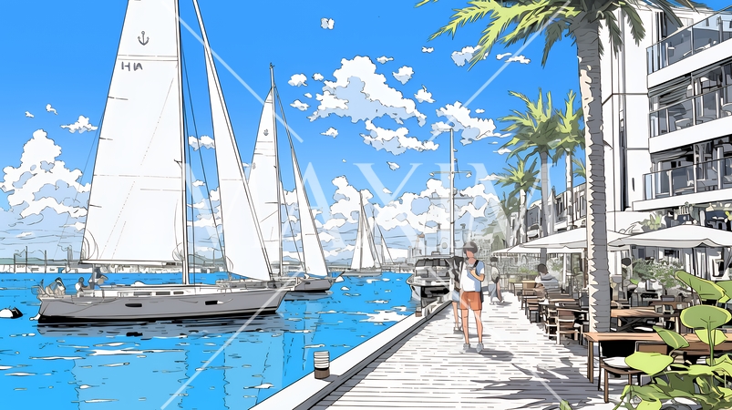 沖縄のヨットハーバー