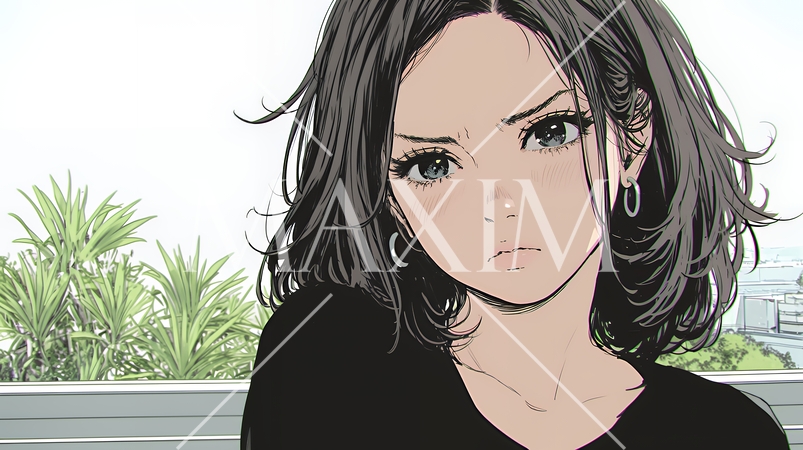 怯えた表情の若い女性