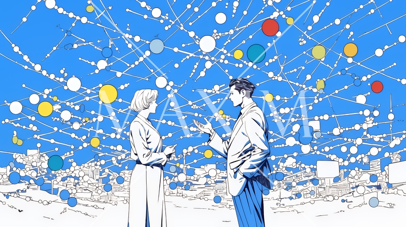 DX・AI・クラウドで進むデジタルトランスフォーメーション｜データネットワークのビジネスコンセプト