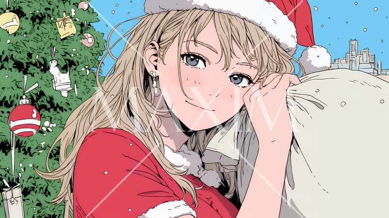 女性のサンタクロース（サンタのコスプレイヤー）