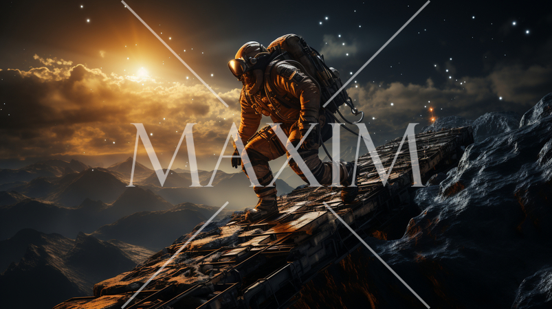 船外活動中の宇宙飛行士