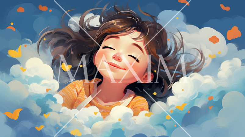 幸せな夢の中にいる少女