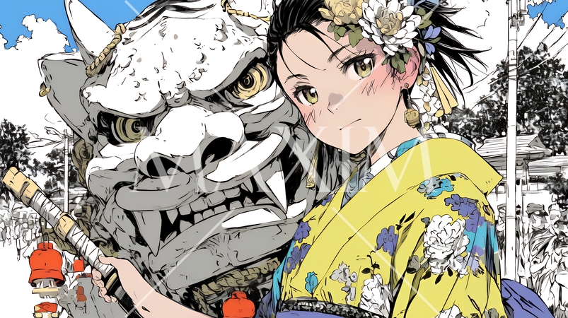 リアルな獅子舞