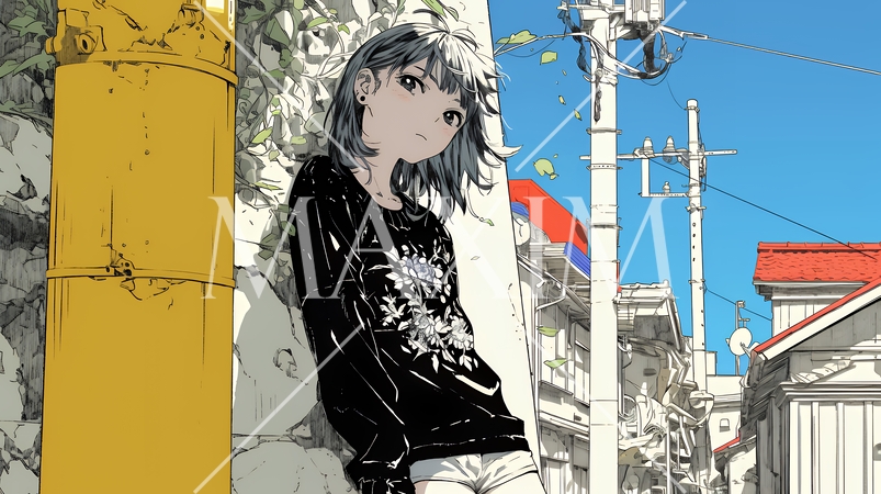 誰かを尾行している女性（ストーカー？）